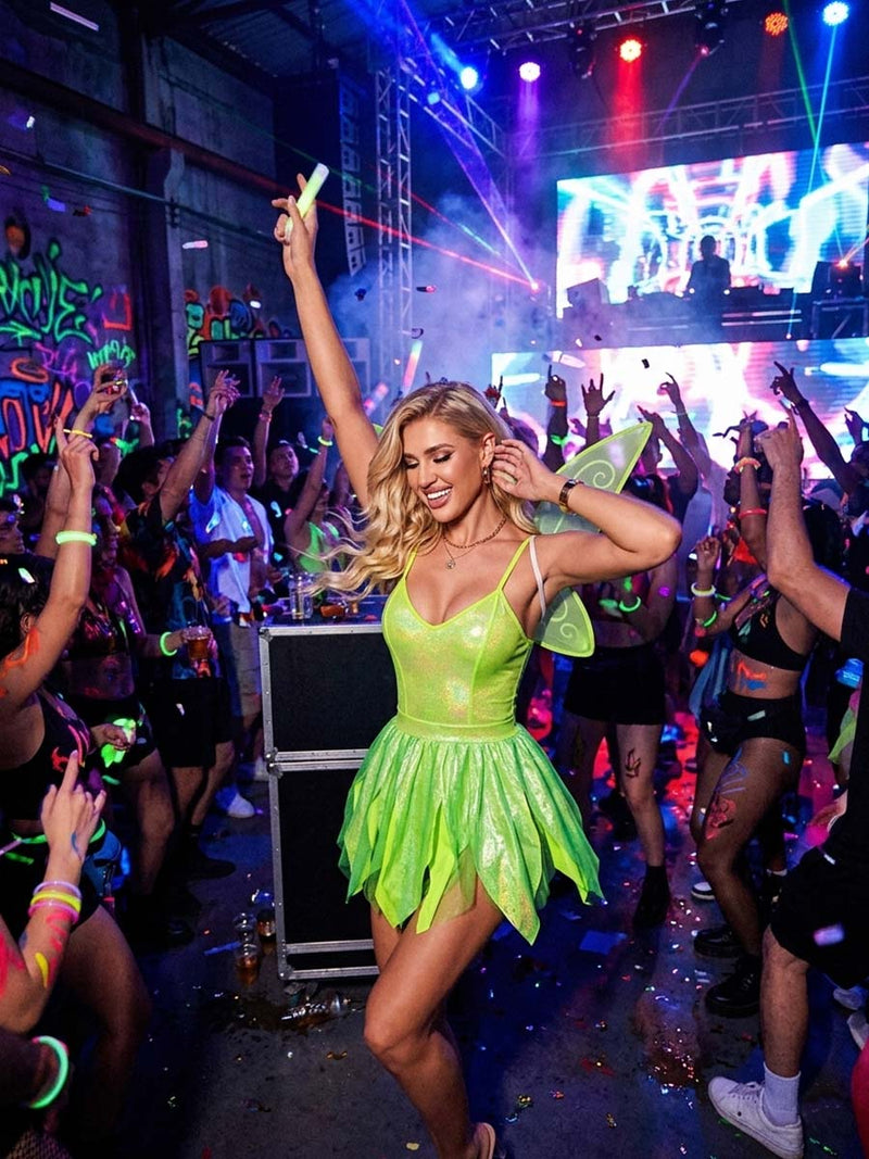 Sexy Fairy Costume - Sparkly Green Rave Outfit & Wings | Costume Inspire Sexy Fairy Costume - Sparkly Green Rave Outfit & Wings | Costume Inspire