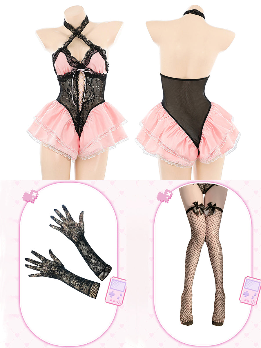Costume Inspire Sweetie Lolita Halter Bodysuit Lingerie Set