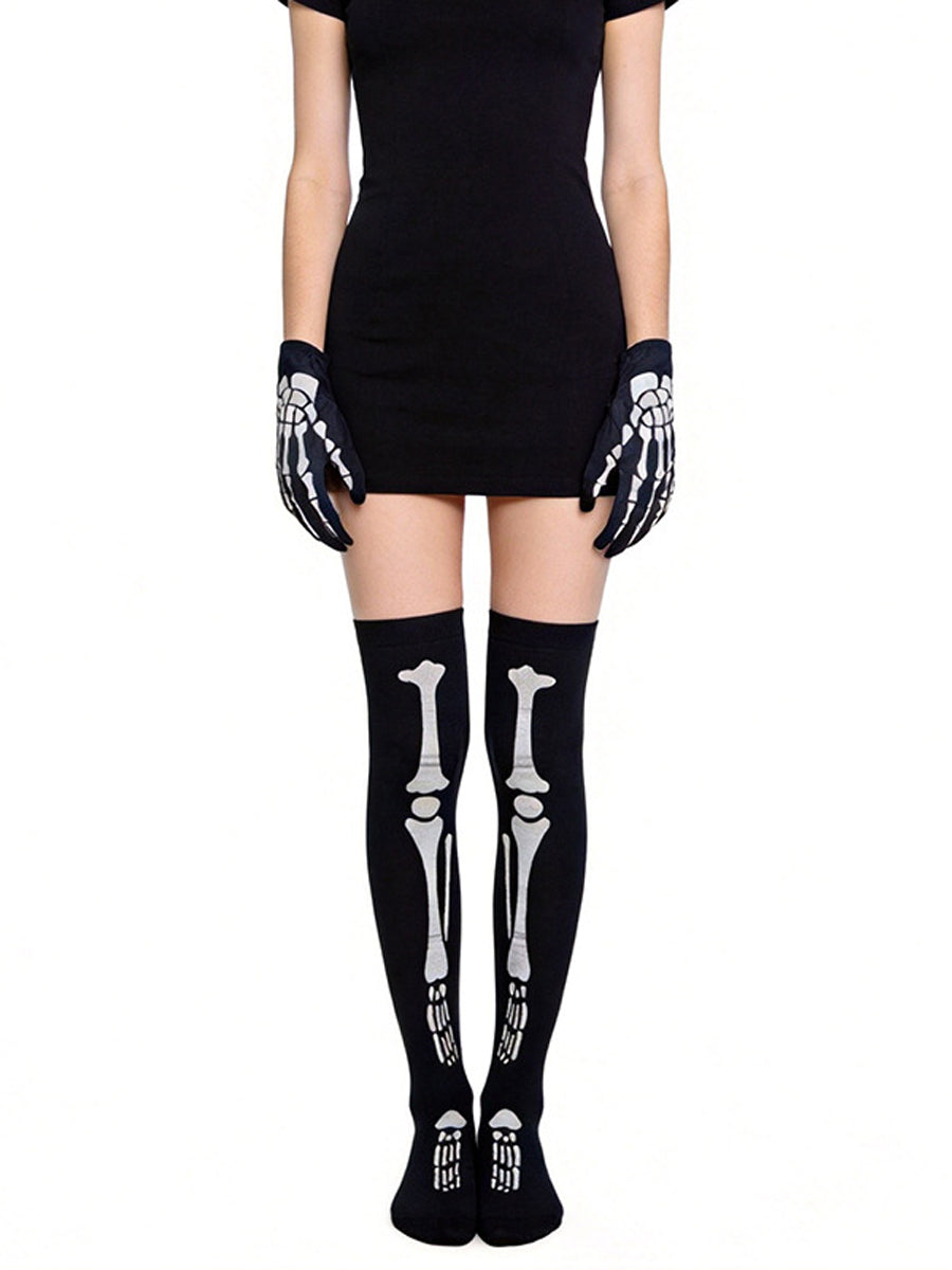 Women's Skeleton Stockings and Gloves Set - Costume Inspire